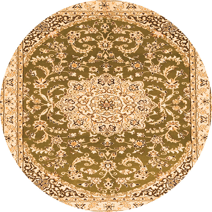 Machine Washable Medallion Orange Traditional Area Rugs, wshtr1463org