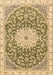 Machine Washable Medallion Brown Traditional Rug, wshtr1463brn