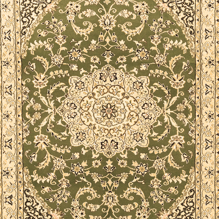 Machine Washable Medallion Brown Traditional Rug, wshtr1463brn