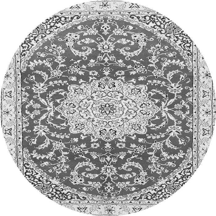 Machine Washable Medallion Gray Traditional Rug, wshtr1463gry