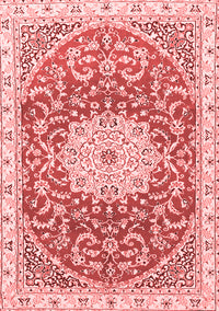 Medallion Red Traditional Rug, tr1463red