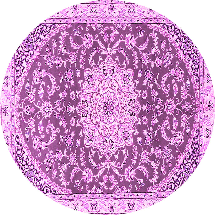 Round Medallion Pink Traditional Rug, tr1463pnk