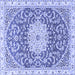 Square Medallion Blue Traditional Rug, tr1463blu