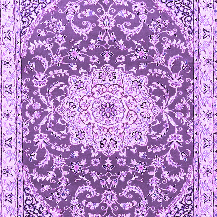 Machine Washable Medallion Purple Traditional Area Rugs, wshtr1463pur