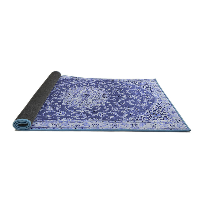 Sideview of Medallion Blue Traditional Rug, tr1463blu