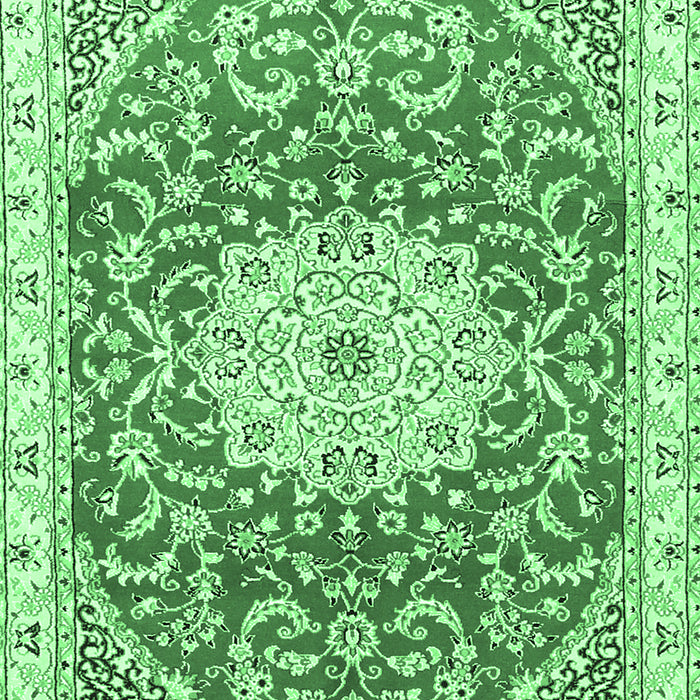 Medallion Emerald Green Traditional Rug, tr1463emgrn