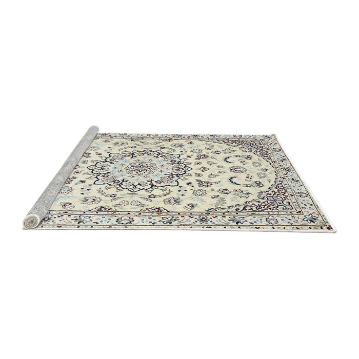 Sideview of Machine Washable Traditional Champagne Beige Rug, wshtr1464