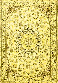 Medallion Yellow Traditional Rug, tr1464yw