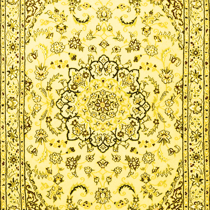 Medallion Yellow Traditional Rug, tr1464yw