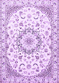 Medallion Purple Traditional Rug, tr1464pur