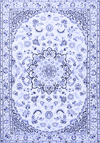 Medallion Blue Traditional Rug, tr1464blu