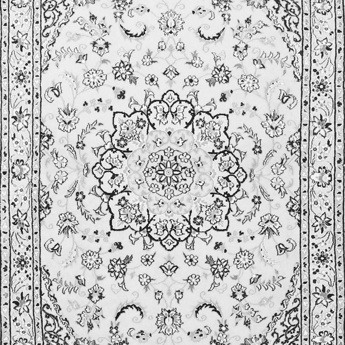 Serging Thickness of Machine Washable Medallion Gray Traditional Rug, wshtr1464gry