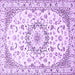 Square Medallion Purple Traditional Rug, tr1464pur