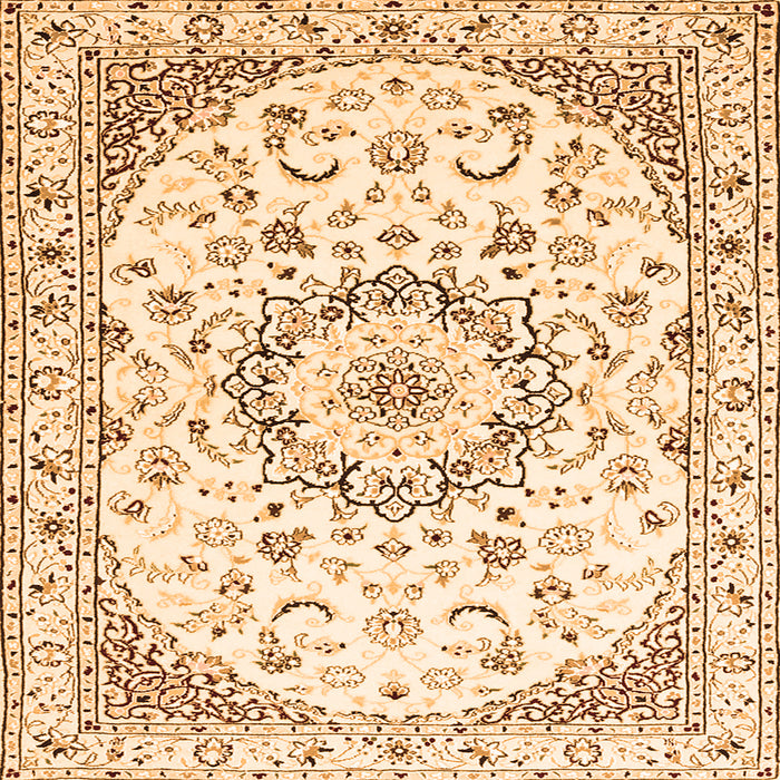 Serging Thickness of Medallion Orange Traditional Rug, tr1464org