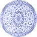 Round Medallion Blue Traditional Rug, tr1464blu