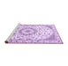 Sideview of Machine Washable Medallion Purple Traditional Area Rugs, wshtr1464pur