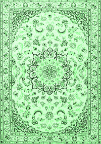 Medallion Emerald Green Traditional Rug, tr1464emgrn