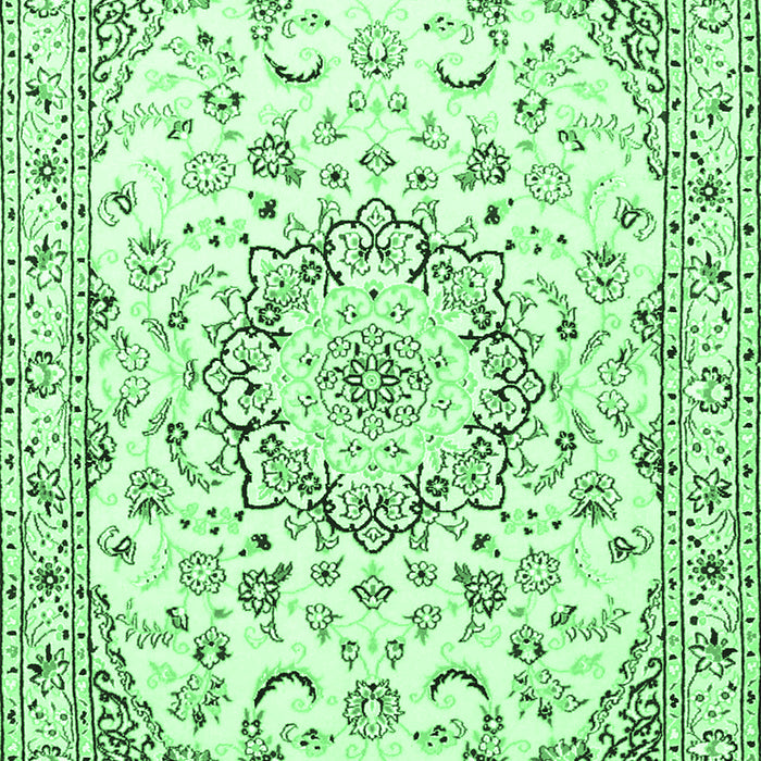 Medallion Emerald Green Traditional Rug, tr1464emgrn