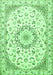 Serging Thickness of Machine Washable Medallion Green Traditional Area Rugs, wshtr1464grn