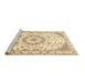 Sideview of Machine Washable Medallion Brown Traditional Rug, wshtr1464brn