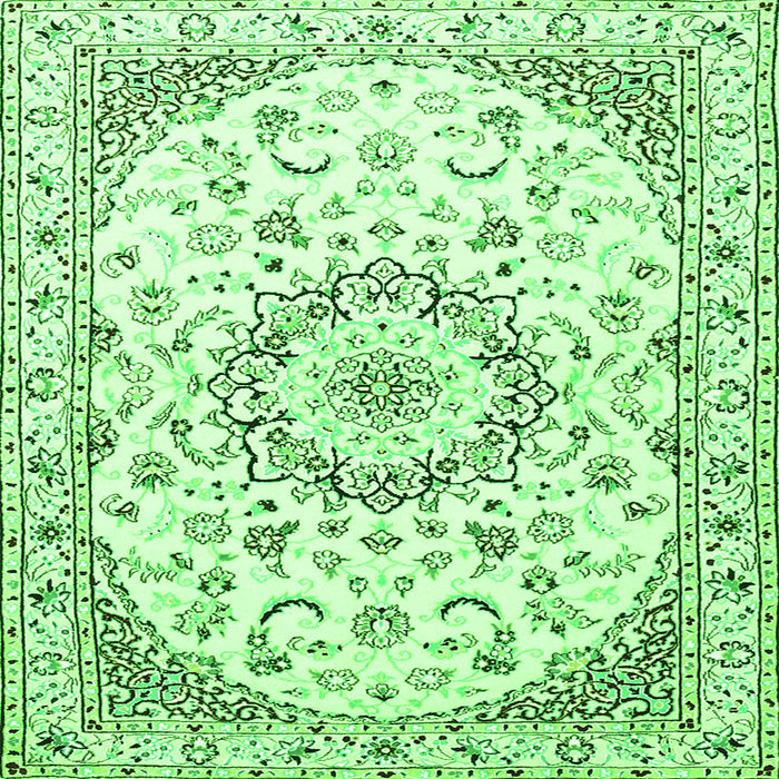 Serging Thickness of Medallion Green Traditional Rug, tr1464grn