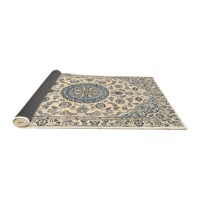 Sideview of Traditional Vanilla Gold Medallion Rug, tr1465