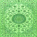 Serging Thickness of Medallion Green Traditional Rug, tr1465grn