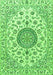 Serging Thickness of Machine Washable Medallion Green Traditional Area Rugs, wshtr1465grn