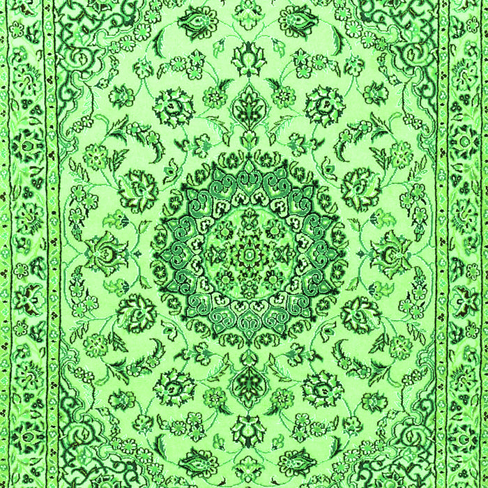 Serging Thickness of Machine Washable Medallion Green Traditional Area Rugs, wshtr1465grn