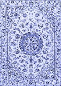 Medallion Blue Traditional Rug, tr1465blu