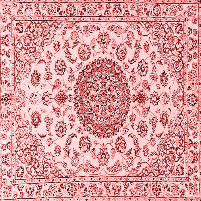 Machine Washable Medallion Red Traditional Rug, wshtr1465red