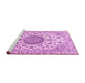 Sideview of Machine Washable Medallion Pink Traditional Rug, wshtr1465pnk