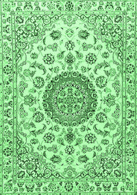 Medallion Emerald Green Traditional Rug, tr1465emgrn