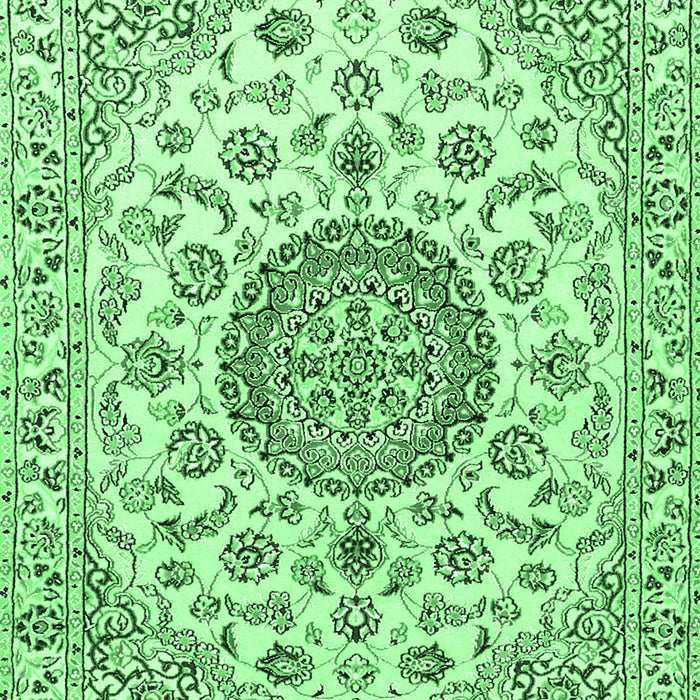 Medallion Emerald Green Traditional Rug, tr1465emgrn