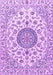 Machine Washable Medallion Purple Traditional Area Rugs, wshtr1465pur