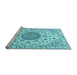 Sideview of Machine Washable Medallion Light Blue Traditional Rug, wshtr1465lblu