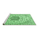 Sideview of Machine Washable Medallion Emerald Green Traditional Area Rugs, wshtr1465emgrn