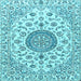 Square Medallion Light Blue Traditional Rug, tr1465lblu