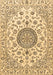 Machine Washable Medallion Brown Traditional Rug, wshtr1465brn