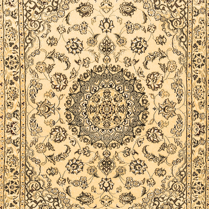 Machine Washable Medallion Brown Traditional Rug, wshtr1465brn
