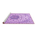 Sideview of Machine Washable Medallion Purple Traditional Area Rugs, wshtr1465pur