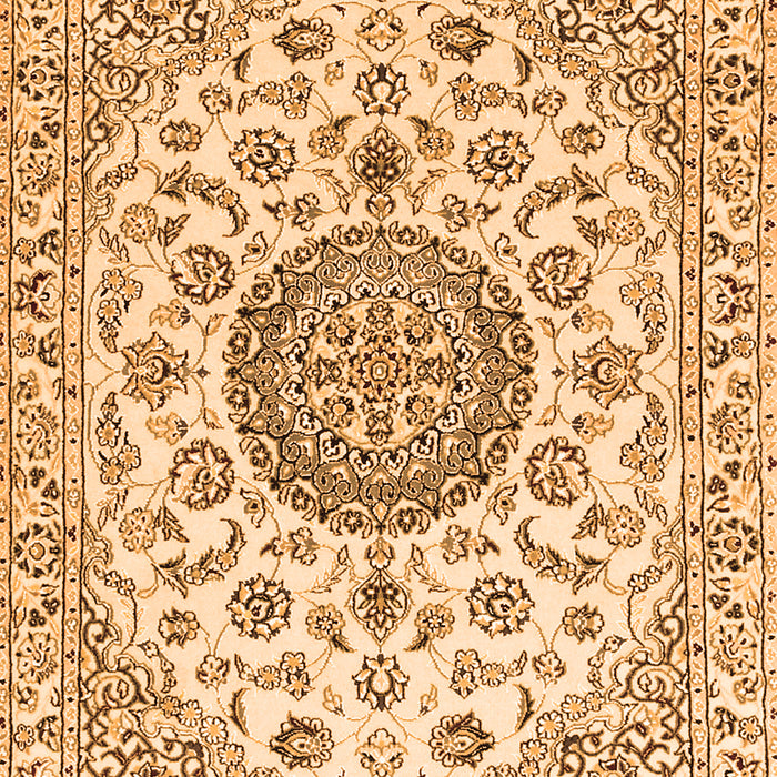 Serging Thickness of Machine Washable Medallion Orange Traditional Area Rugs, wshtr1465org