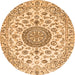 Square Medallion Orange Traditional Rug, tr1465org