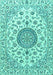 Medallion Turquoise Traditional Rug, tr1465turq