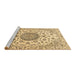 Sideview of Machine Washable Medallion Brown Traditional Rug, wshtr1465brn