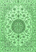 Machine Washable Medallion Emerald Green Traditional Area Rugs, wshtr1465emgrn