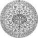 Machine Washable Medallion Gray Traditional Rug, wshtr1465gry