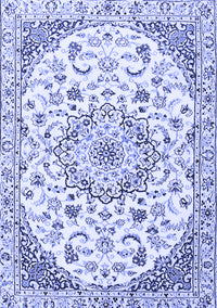 Medallion Blue Traditional Rug, tr1466blu