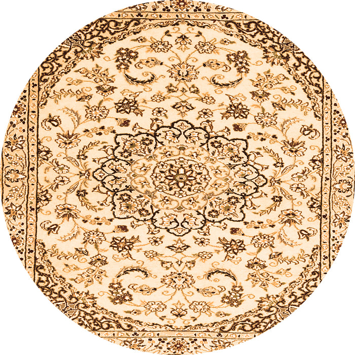 Machine Washable Medallion Orange Traditional Area Rugs, wshtr1466org