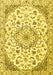 Machine Washable Medallion Yellow Traditional Rug, wshtr1466yw